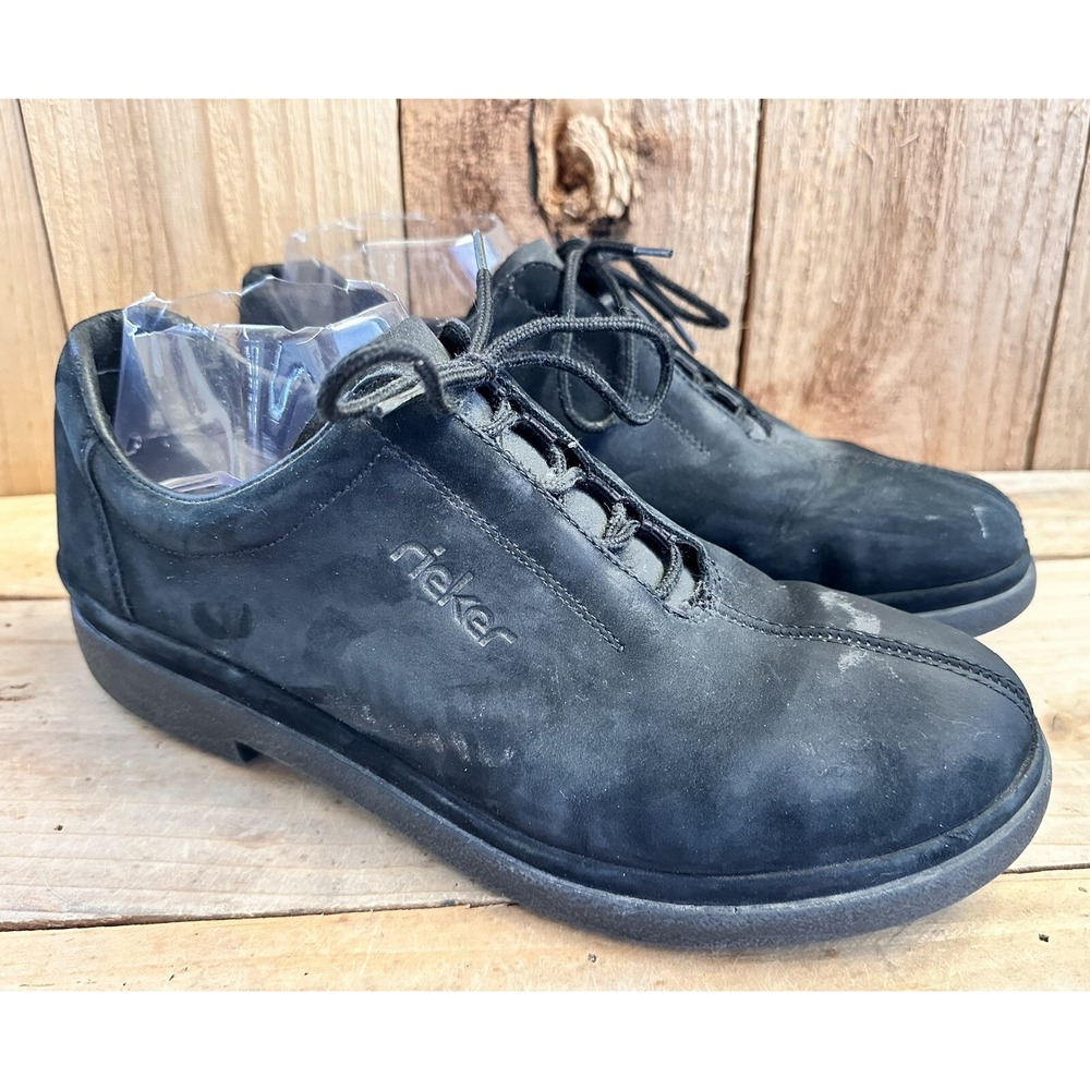 Rieker Sneakers Shoes Loafers Leather Black Low Top Men’s EU 42 US 8.5 COMFORT